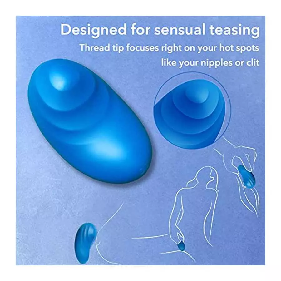 Clitoris Vibrator with Thread Tip - Limorui, Mini Vibrator Clit, Liquid Silicone Clitoral Stimulator, Powerful Nipple Vibrator, 