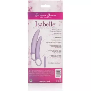 CalExotics Dr Laura Berman Intimate Basics Isabelle - 2 Piece Vibrating Silicone Dilators Set With Ergonomic Finger Loop - Water