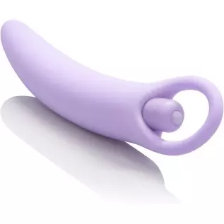 CalExotics Dr Laura Berman Intimate Basics Isabelle - 2 Piece Vibrating Silicone Dilators Set With Ergonomic Finger Loop - Water