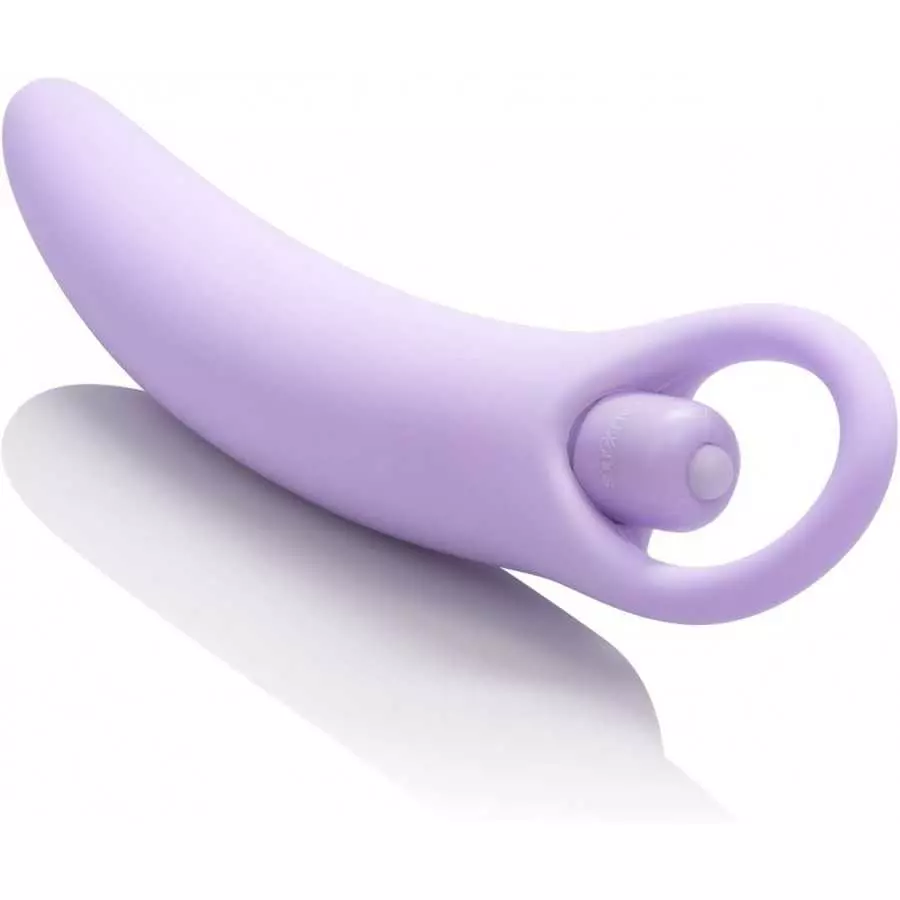 CalExotics Dr Laura Berman Intimate Basics Isabelle - 2 Piece Vibrating Silicone Dilators Set With Ergonomic Finger Loop - Water