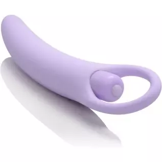 CalExotics Dr Laura Berman Intimate Basics Isabelle - 2 Piece Vibrating Silicone Dilators Set With Ergonomic Finger Loop - Water