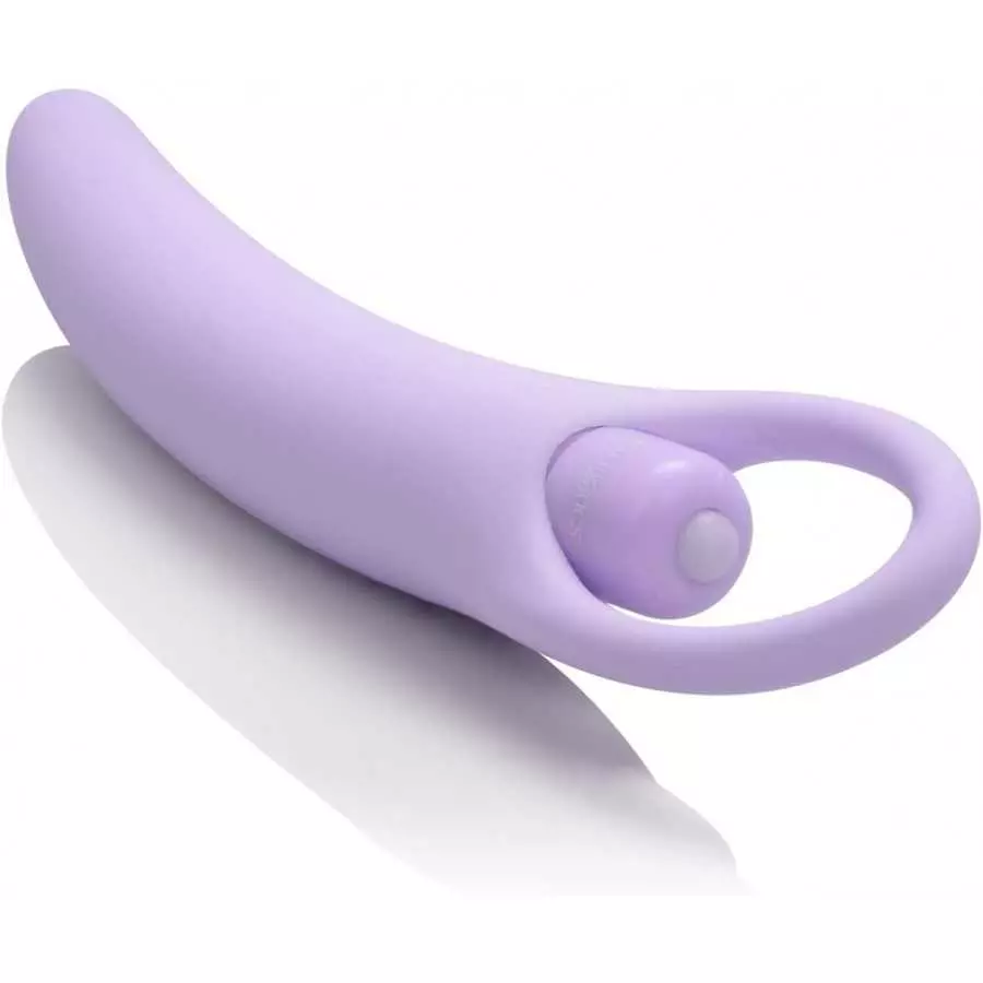 CalExotics Dr Laura Berman Intimate Basics Isabelle - 2 Piece Vibrating Silicone Dilators Set With Ergonomic Finger Loop - Water