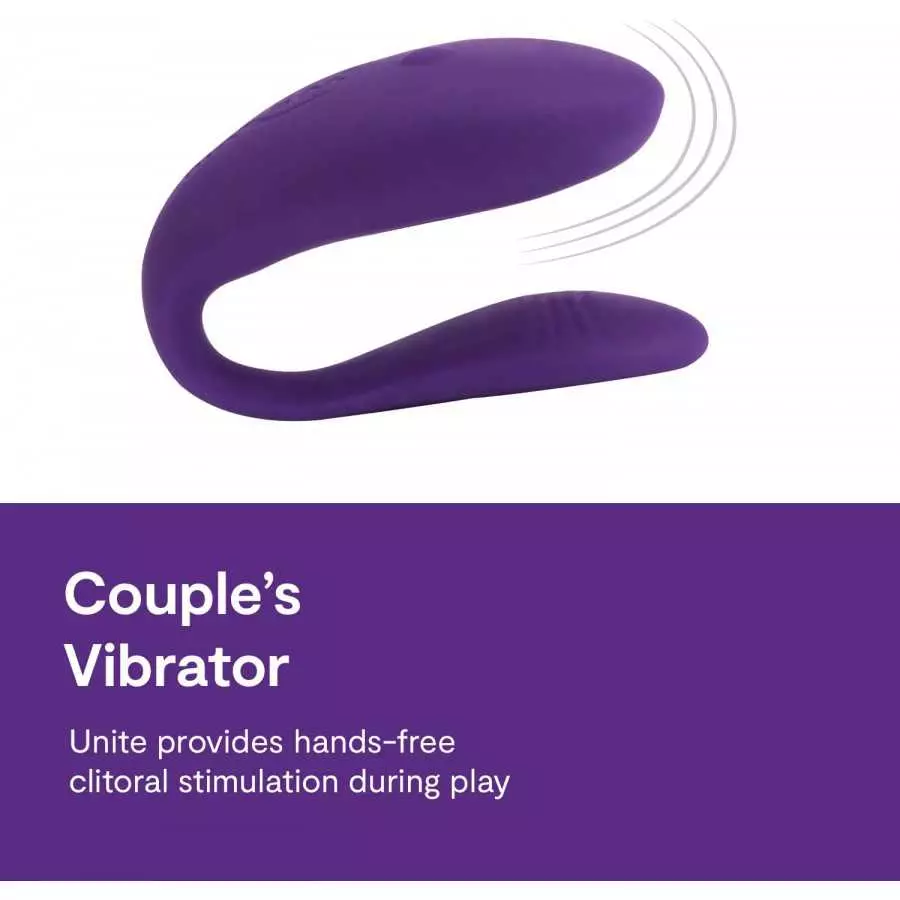 We-Vibe Unite Remote Couples Vibrator - Vibrating Sex Toy for Couples - G-spot and Clitoris Stimulation - Waterproof - Remote Co