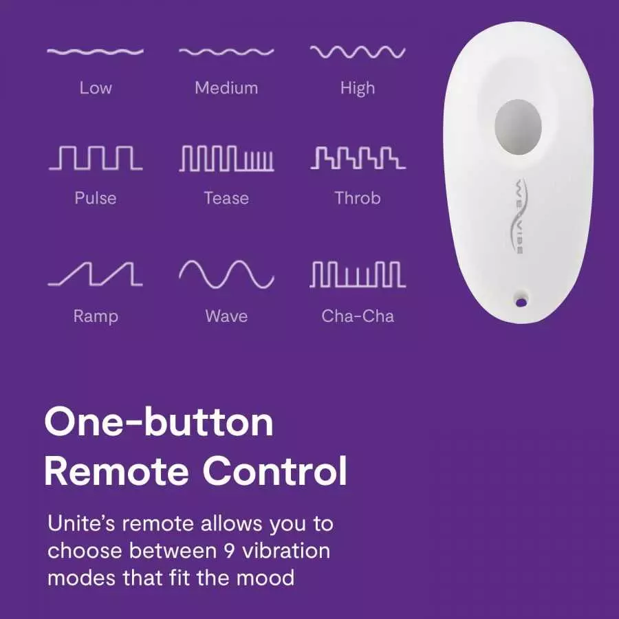We-Vibe Unite Remote Couples Vibrator - Vibrating Sex Toy for Couples - G-spot and Clitoris Stimulation - Waterproof - Remote Co