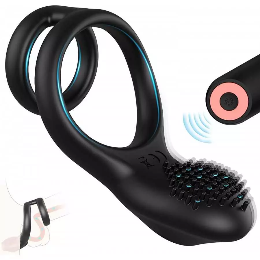 Vibrating Cock Ring -SEXY SLAVE Loki, 2 in 1 Penis Rings for Perineum Stimulation with 10 Vibrations for Longer Harder Stronger Vibrating Cock Ring -SEXY SLAVE Loki, 2 in 1 Penis Rings for Perineum Stimulation with 10 Vibrations for Longer Harder Stronger