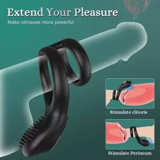Vibrating Cock Ring -SEXY SLAVE Loki, 2 in 1 Penis Rings for Perineum Stimulation with 10 Vibrations for Longer Harder Stronger Vibrating Cock Ring -SEXY SLAVE Loki, 2 in 1 Penis Rings for Perineum Stimulation with 10 Vibrations for Longer Harder Stronger