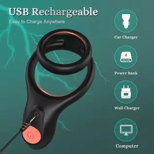 Vibrating Cock Ring -SEXY SLAVE Loki, 2 in 1 Penis Rings for Perineum Stimulation with 10 Vibrations for Longer Harder Stronger Vibrating Cock Ring -SEXY SLAVE Loki, 2 in 1 Penis Rings for Perineum Stimulation with 10 Vibrations for Longer Harder Stronger