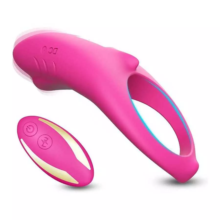 Cock Ring Vibrator - 9 Speeds Remote Control Wireless Rechargeable Waterproof C-Spot Stimulator Vibration Shark Silicone Penis R Cock Ring Vibrator - 9 Speeds Remote Control Wireless Rechargeable Waterproof C-Spot Stimulator Vibration Shark Silicone Penis R