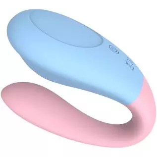 U-Shaped Couples Vibrator with Remote Control - G spot Stimulator with 10 Tapping & Vibrating Modes for Clitoral Stimulation, Ad