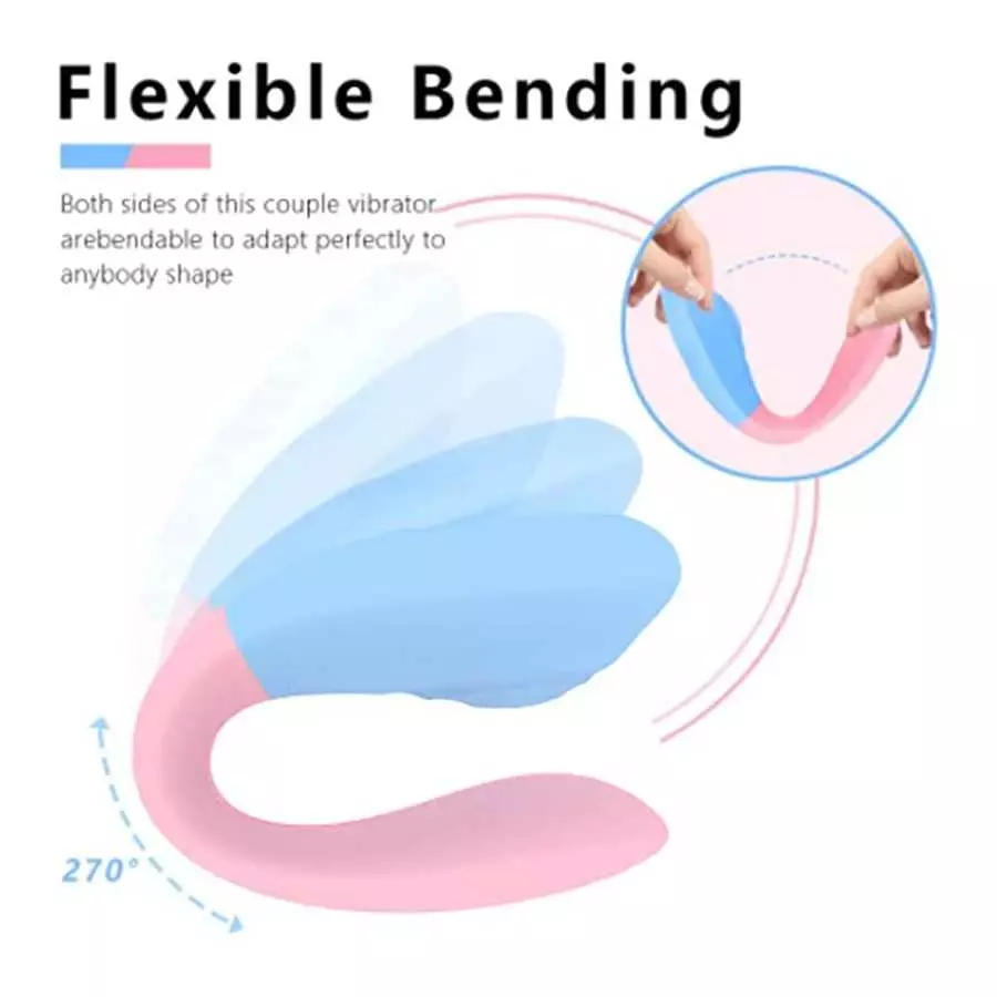 U-Shaped Couples Vibrator with Remote Control - G spot Stimulator with 10 Tapping & Vibrating Modes for Clitoral Stimulation, Ad