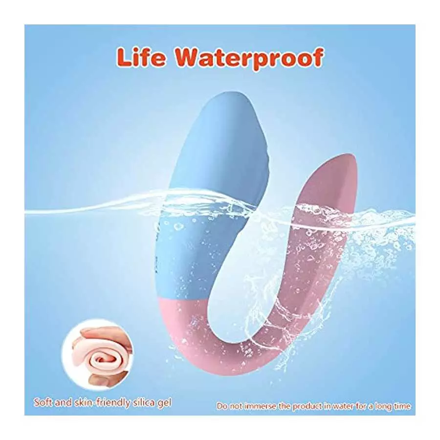 U-Shaped Couples Vibrator with Remote Control - G spot Stimulator with 10 Tapping & Vibrating Modes for Clitoral Stimulation, Ad