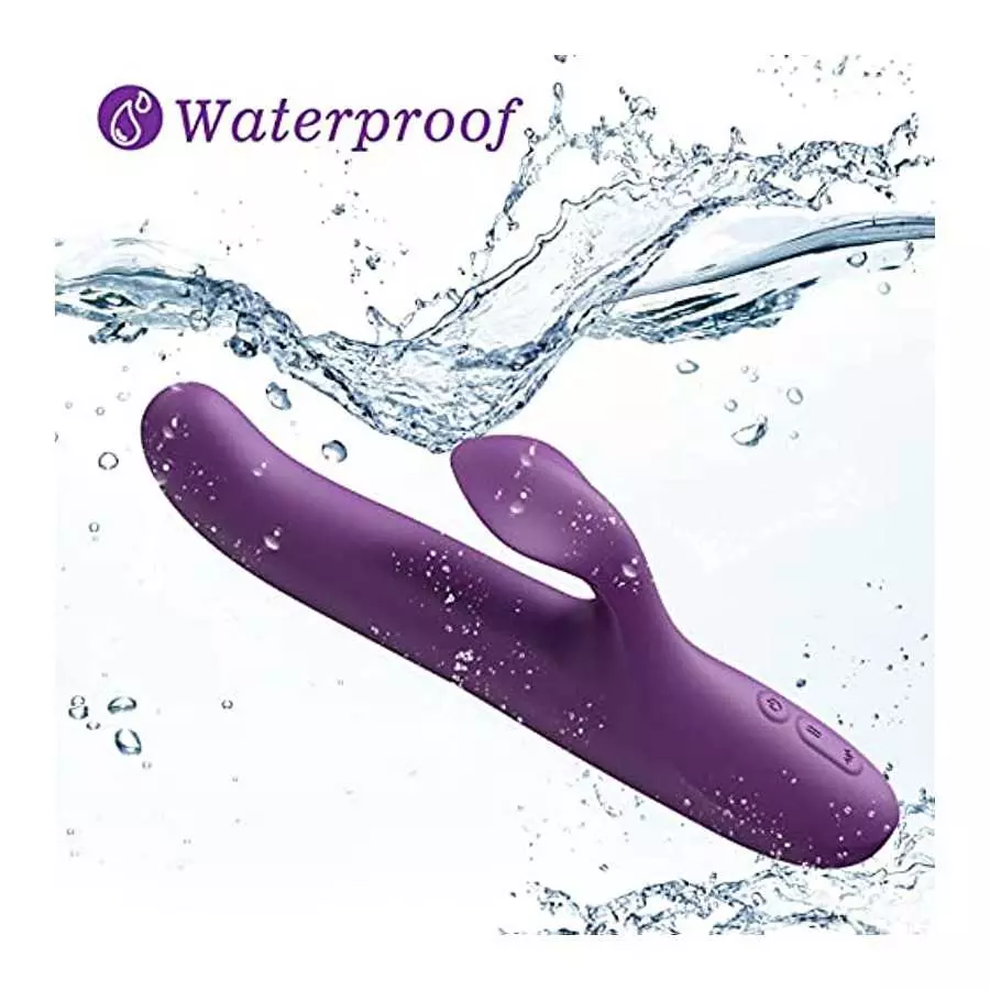 Rabbit Sex Toy for Women, Beaded Thrusting Rabbit Vibrator with 10 Powerful Vibration 5 Thrust Modes, 3 in 1 Rotating G Spot Vib