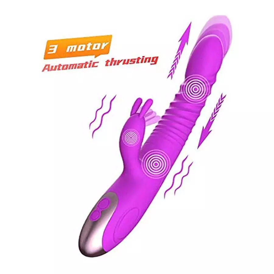 Realistic G Spot Rabbit Vibrator for Woman Powerful Thrusting Dildo with 8+7 Vibrations Rabbit Vibrator for Women Pleasure Clito