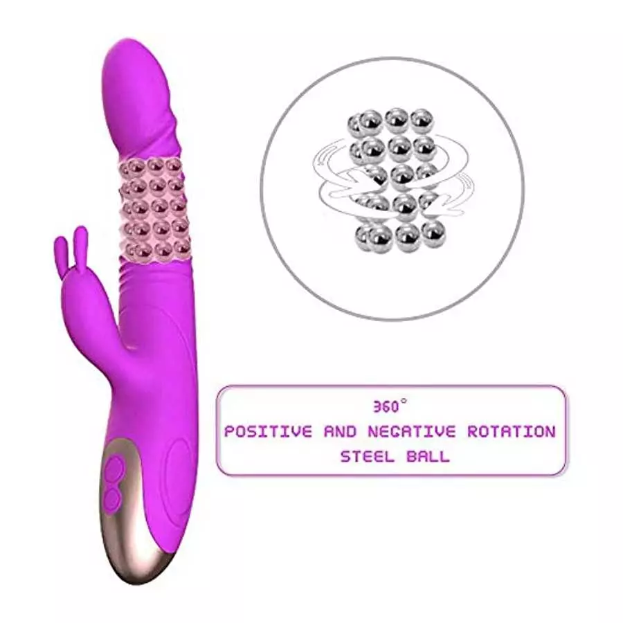 Realistic G Spot Rabbit Vibrator for Woman Powerful Thrusting Dildo with 8+7 Vibrations Rabbit Vibrator for Women Pleasure Clito