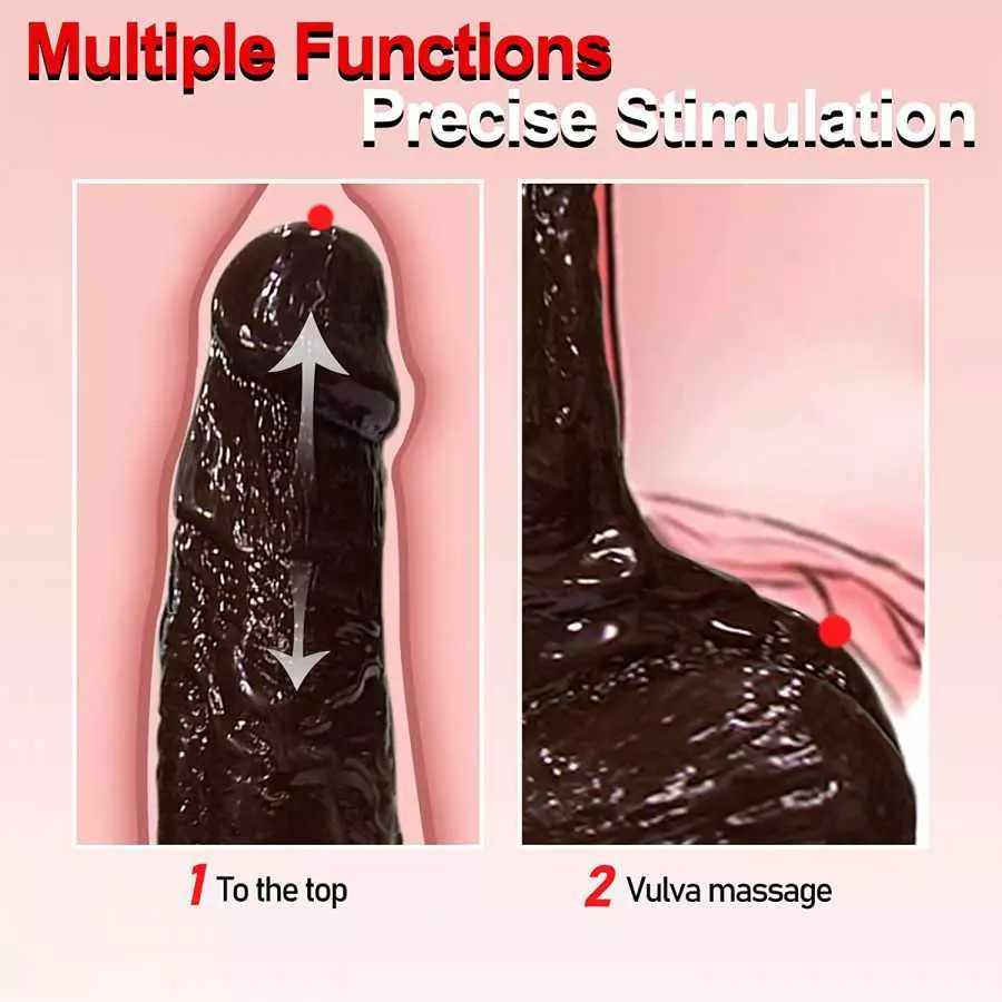 9.7 Inch Realistic Dildo with Suction Cup Dual-Layered Vibrating Penis for Vaginal G-spot and Anal Stimulatio, 8 Vibrating& 2 Ro