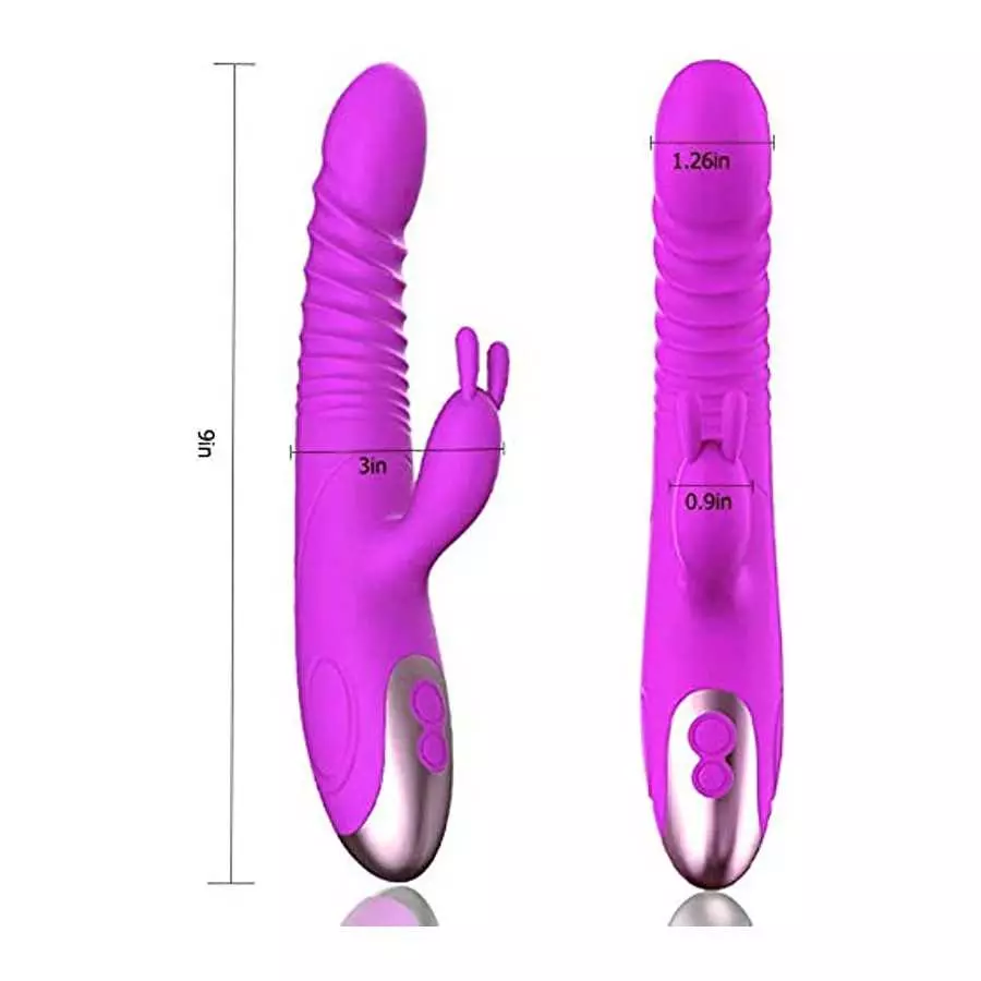 Realistic G Spot Rabbit Vibrator for Woman Powerful Thrusting Dildo with 8+7 Vibrations Rabbit Vibrator for Women Pleasure Clito
