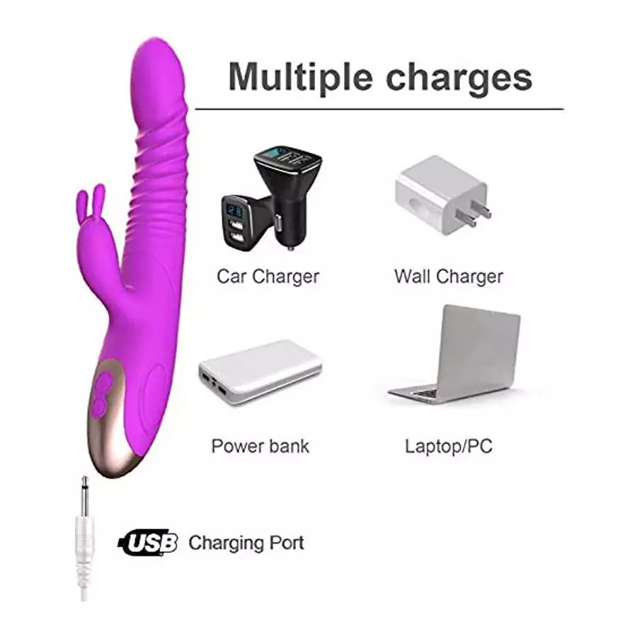 Realistic G Spot Rabbit Vibrator for Woman Powerful Thrusting Dildo with 8+7 Vibrations Rabbit Vibrator for Women Pleasure Clito