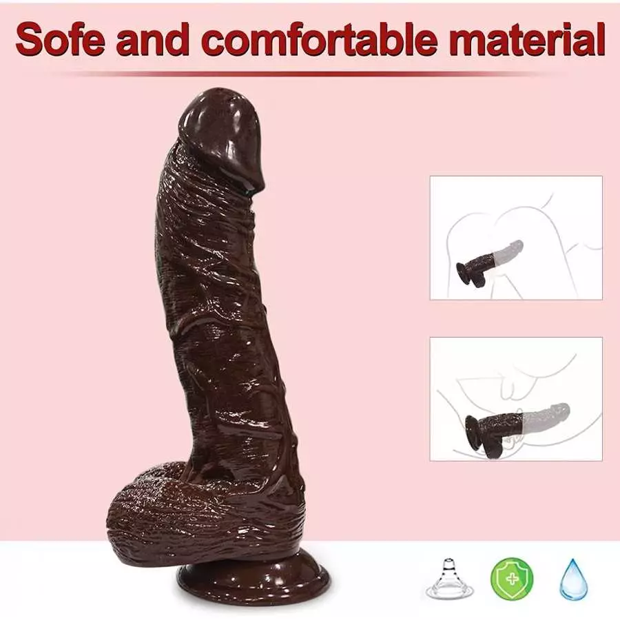 9.7 Inch Realistic Dildo with Suction Cup Dual-Layered Vibrating Penis for Vaginal G-spot and Anal Stimulatio, 8 Vibrating& 2 Ro