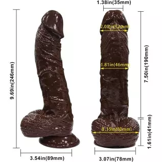 9.7 Inch Realistic Dildo with Suction Cup Dual-Layered Vibrating Penis for Vaginal G-spot and Anal Stimulatio, 8 Vibrating& 2 Ro 9.7 Inch Realistic Dildo with Suction Cup Dual-Layered Vibrating Penis for Vaginal G-spot and Anal Stimulatio, 8 Vibrating& 2 Ro