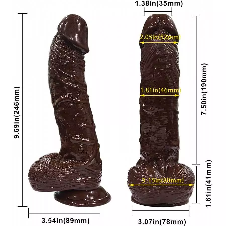 9.7 Inch Realistic Dildo with Suction Cup Dual-Layered Vibrating Penis for Vaginal G-spot and Anal Stimulatio, 8 Vibrating& 2 Ro