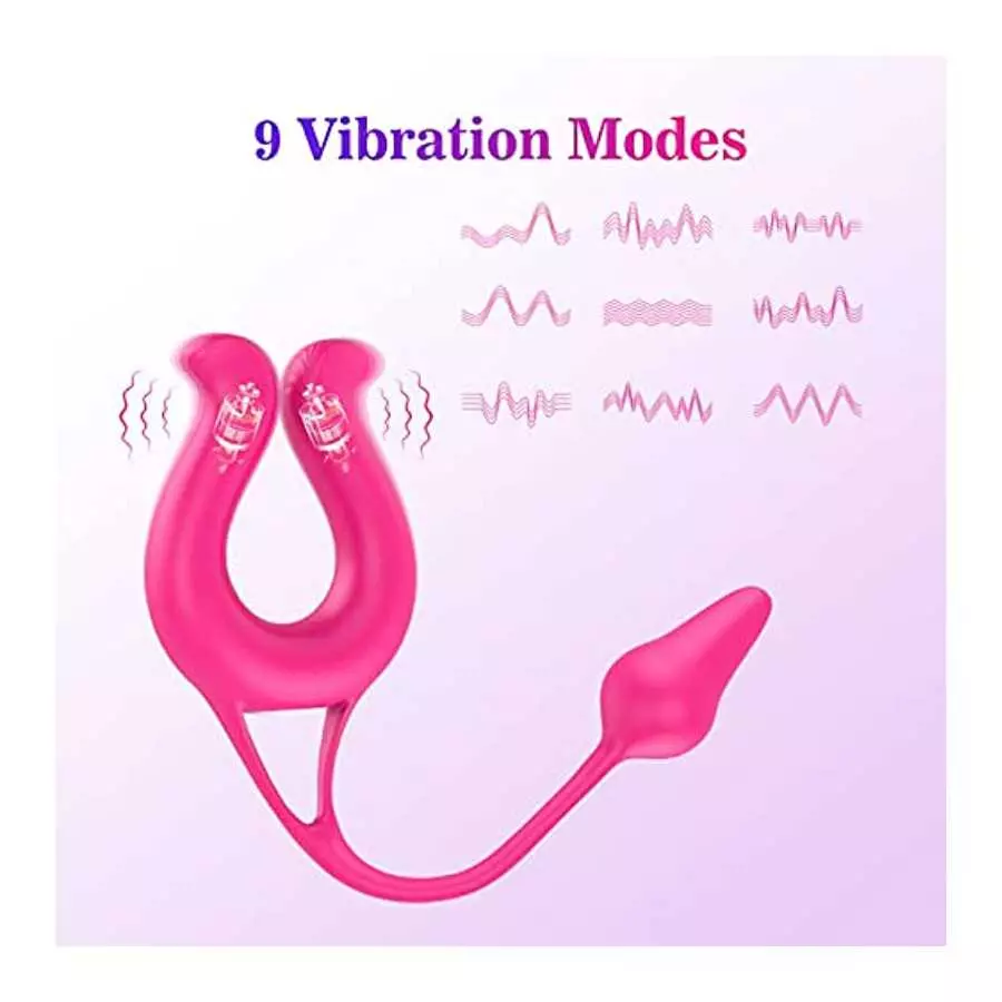 Couple Vibrator - Adorime Rechargeable Waterproof Sexual Ring Vibrator with 9 Powerful Vibrations，Adult Sex Toy for Men Women Co