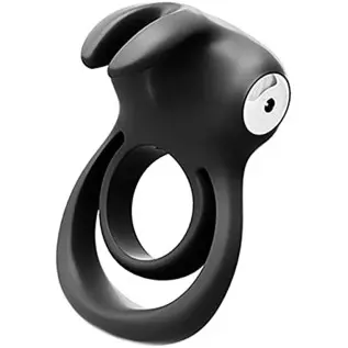 VeDO Thunder Bunny Rechargeable Vibrating Couples C-Ring, Clitoral Stimulation (Black Pearl)