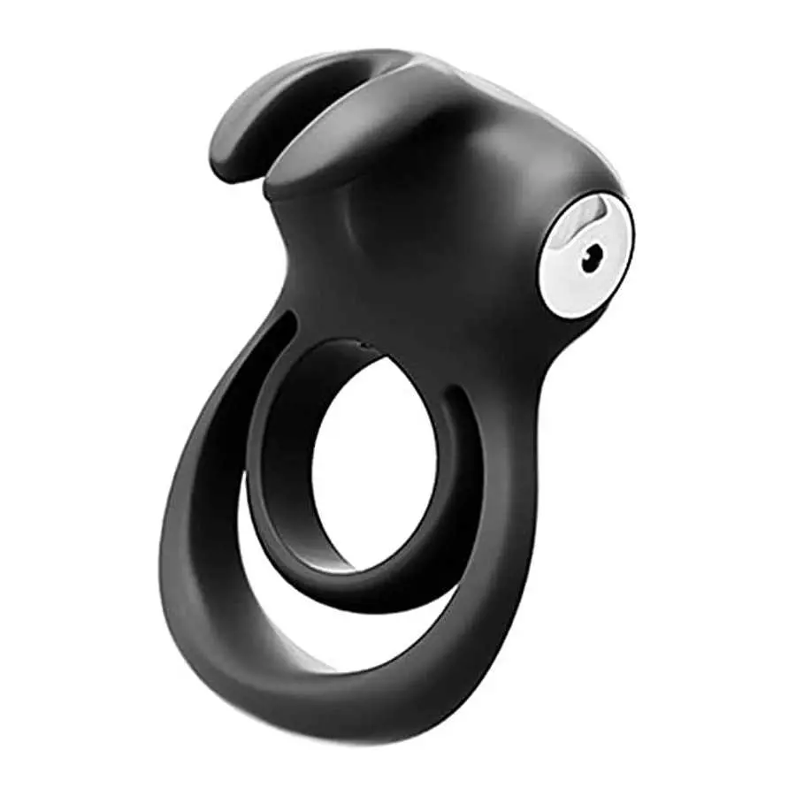 VeDO Thunder Bunny Rechargeable Vibrating Couples C-Ring, Clitoral Stimulation (Black Pearl)