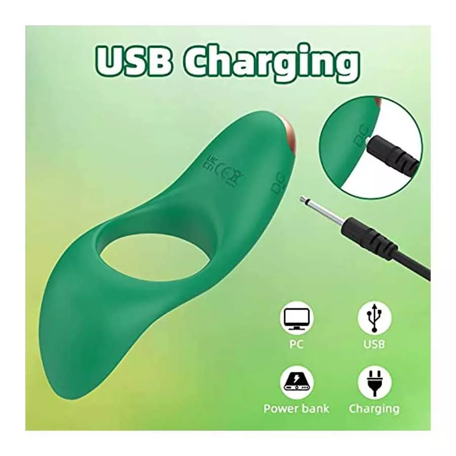 Couple Vibrator for Clitoris and Anal Stimulation with 7 Vibration Modes, Rechargeable Vibrating Cock Ring Penis Ring, Waterproo