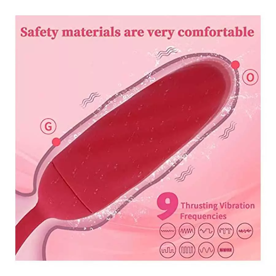 Rose Toy Vibrator for Women,3 in 1 Sex Stimulator,Clitoral Tongue Licking Thrusting G-Spot Dildo Vibrators with 9 Modes,Anal Cli