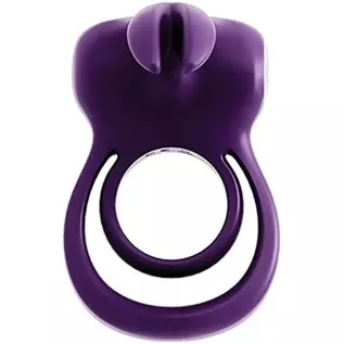 VeDO Thunder Bunny Rechargeable Vibrating Couples C-Ring, Clitoral Stimulation (Deep Purple)