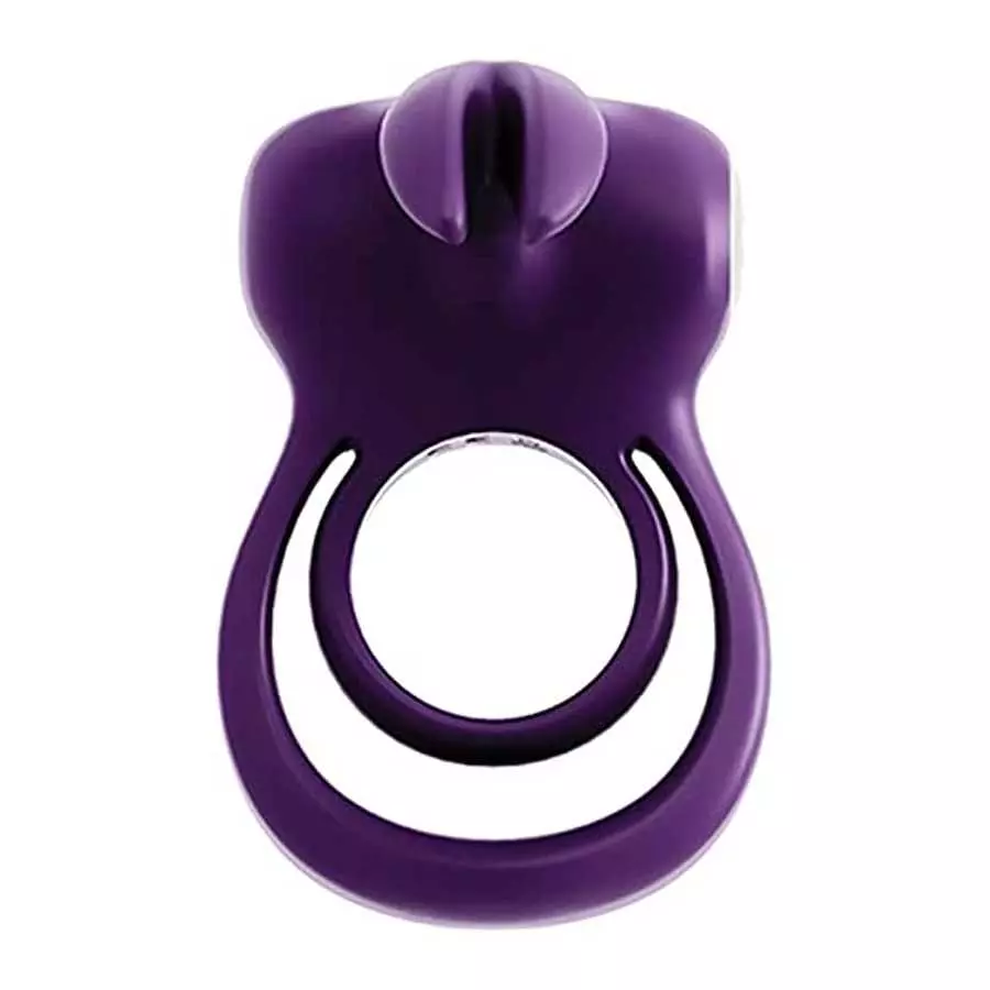 VeDO Thunder Bunny Rechargeable Vibrating Couples C-Ring, Clitoral Stimulation (Deep Purple)