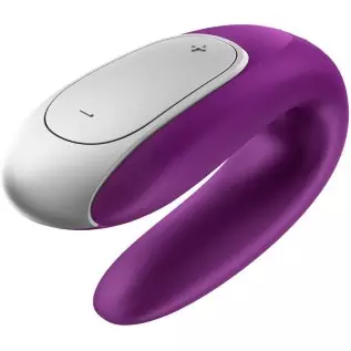 Satisfyer Double Fun Couples Vibrator with App Control and Wireless Remote - G-Spot and Clitoral Stimulation, Partner Toy, U-Sha