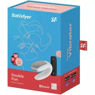 Satisfyer Double Fun Couples Vibrator with App Control and Wireless Remote - G-Spot and Clitoral Stimulation, Partner Toy, U-Sha Satisfyer Double Fun Couples Vibrator with App Control and Wireless Remote - G-Spot and Clitoral Stimulation, Partner Toy, U-Sha
