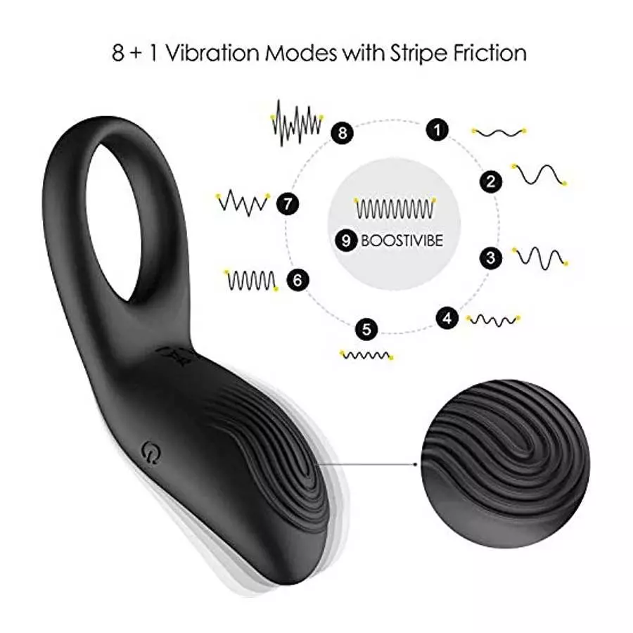 EROCOME Full Silicone Vibrating Sagitta Remote Control Cock Ring - Waterproof Rechargeable Penis Ring Vibrator with 8 Modes - Se