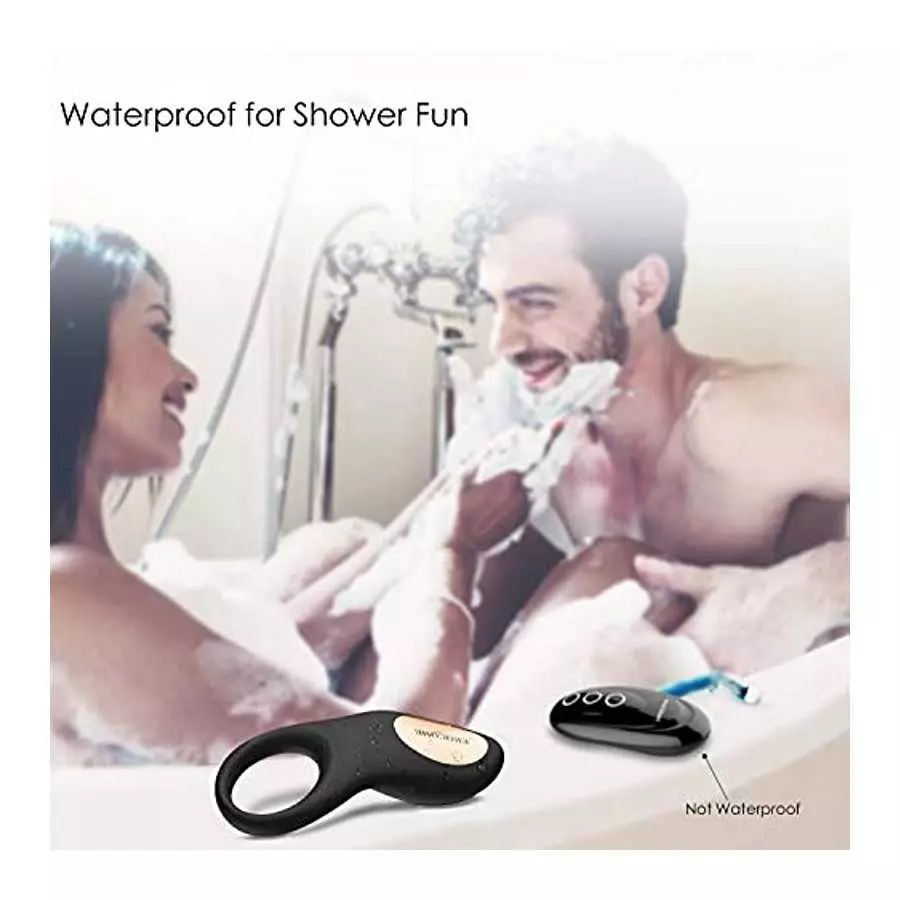 EROCOME Full Silicone Vibrating Sagitta Remote Control Cock Ring - Waterproof Rechargeable Penis Ring Vibrator with 8 Modes - Se