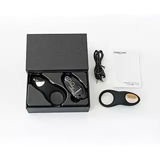 EROCOME Full Silicone Vibrating Sagitta Remote Control Cock Ring - Waterproof Rechargeable Penis Ring Vibrator with 8 Modes - Se