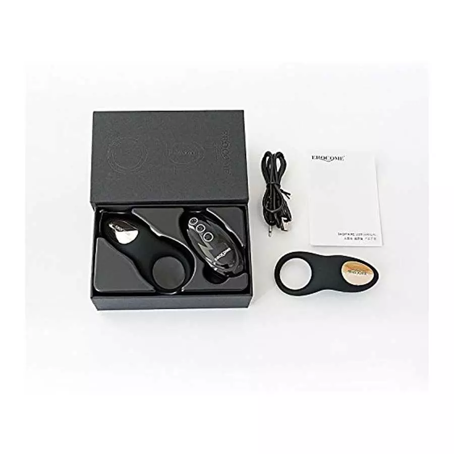 EROCOME Full Silicone Vibrating Sagitta Remote Control Cock Ring - Waterproof Rechargeable Penis Ring Vibrator with 8 Modes - Se