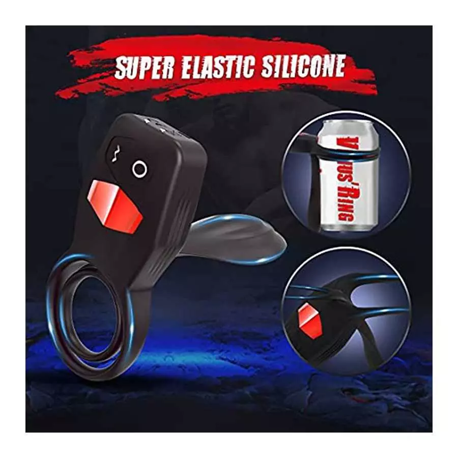 3 in 1 Dual Cock Ring with Tougue G Spot Vibrator and Flapping Clitoral Stimulator, Vibrating Penis Ring Couple Vibrator 8 Vibra