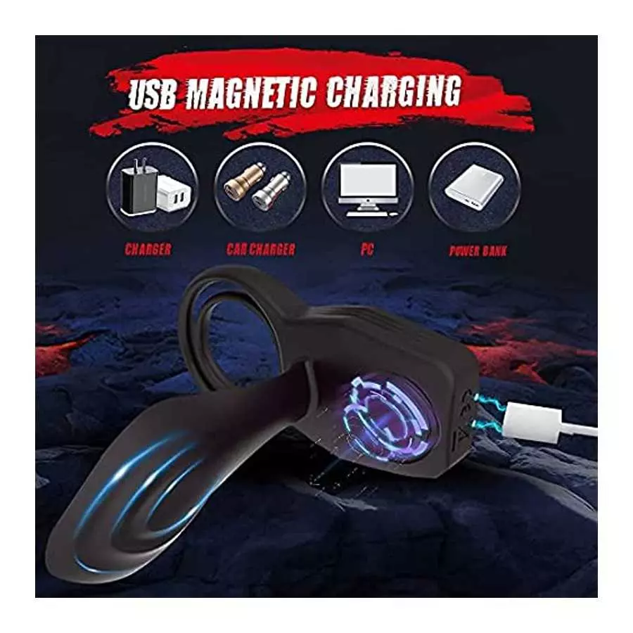 3 in 1 Dual Cock Ring with Tougue G Spot Vibrator and Flapping Clitoral Stimulator, Vibrating Penis Ring Couple Vibrator 8 Vibra