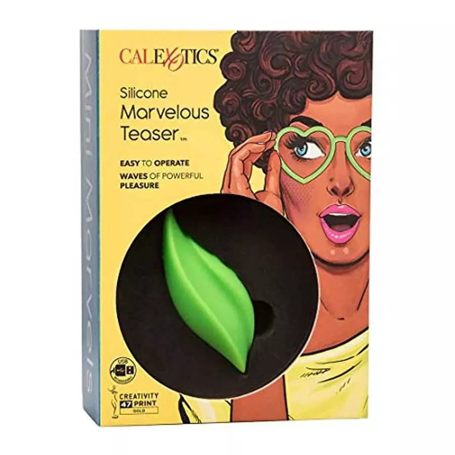 CalExotics Mini Marvels Marvelous Teaser – Silicone Waterproof Compact Massager Vibrator – 10 Function Rechargeable Vibe – Adult