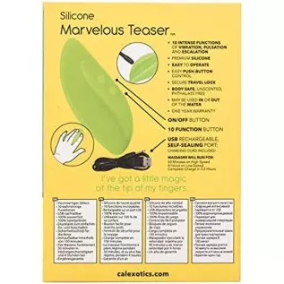 CalExotics Mini Marvels Marvelous Teaser – Silicone Waterproof Compact Massager Vibrator – 10 Function Rechargeable Vibe – Adult