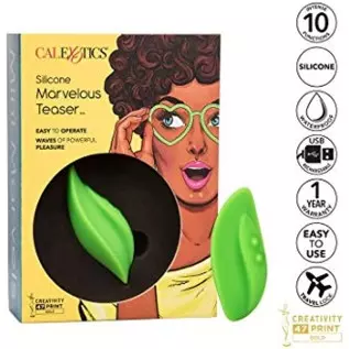 CalExotics Mini Marvels Marvelous Teaser – Silicone Waterproof Compact Massager Vibrator – 10 Function Rechargeable Vibe – Adult