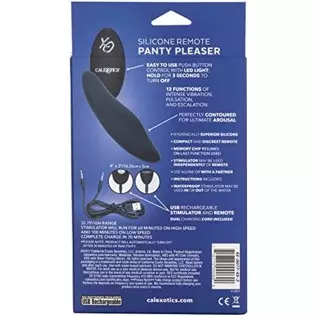 CalExotics Silicone Remote Panty Pleaser Vibrator – Waterproof Adult Sex Toys for Couples – 12 Vibe Function Massager - Black