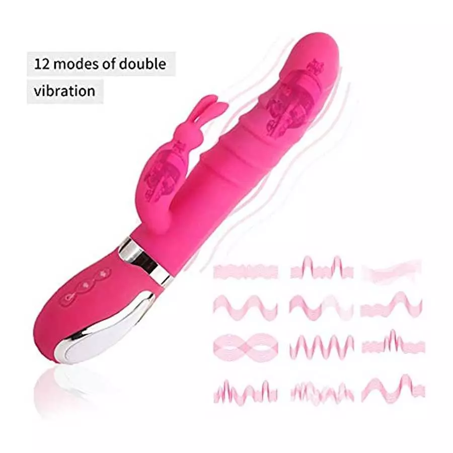 G-Spot Rabbit Vibrator Clitoris Stimulator - Silicone Vaginal Anal Dildo Massager for Women Maturbation, Waterproof Rechargeable