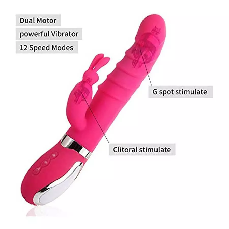 G-Spot Rabbit Vibrator Clitoris Stimulator - Silicone Vaginal Anal Dildo Massager for Women Maturbation, Waterproof Rechargeable