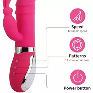 G-Spot Rabbit Vibrator Clitoris Stimulator - Silicone Vaginal Anal Dildo Massager for Women Maturbation, Waterproof Rechargeable