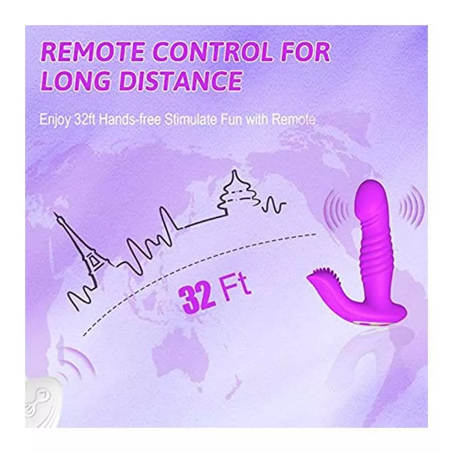 Couple Vibrator with G Spot Flicking Tongue - LATUNE S-Tina, Remote Thrusting Vibrator with 3 Pulsing & 10 Vibrating for Women S