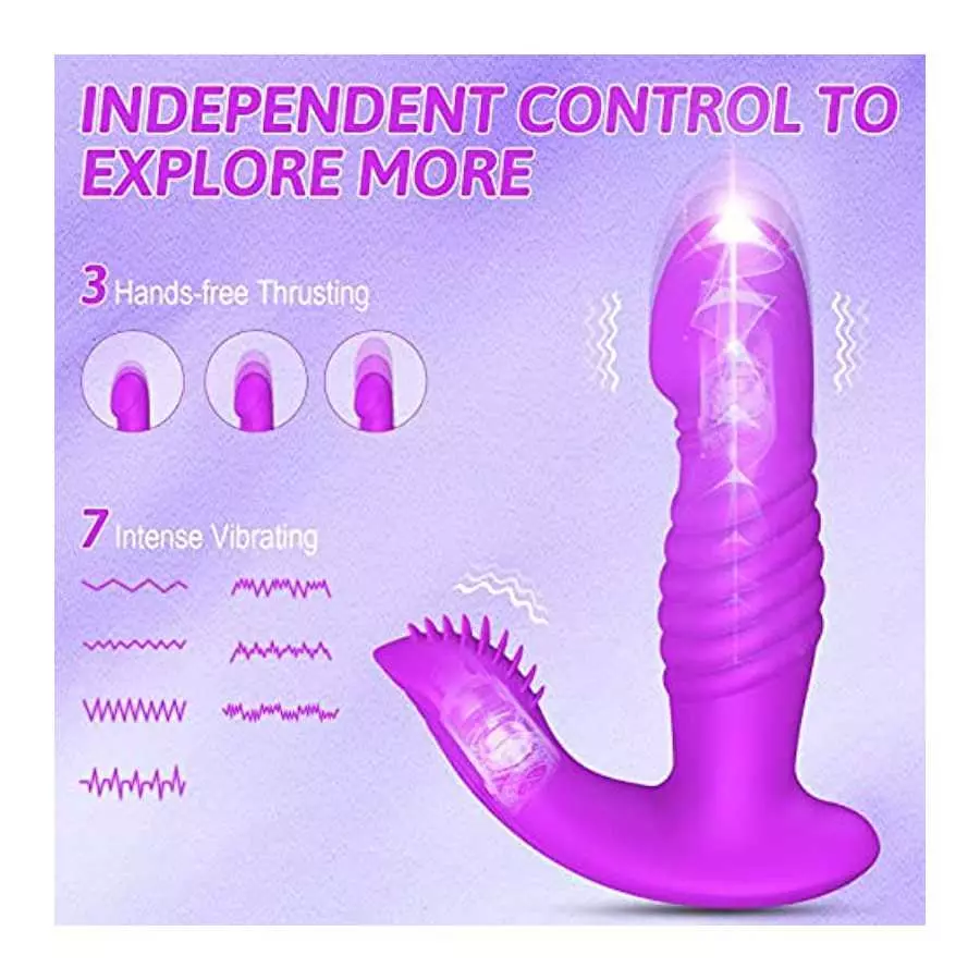 Couple Vibrator with G Spot Flicking Tongue - LATUNE S-Tina, Remote Thrusting Vibrator with 3 Pulsing & 10 Vibrating for Women S