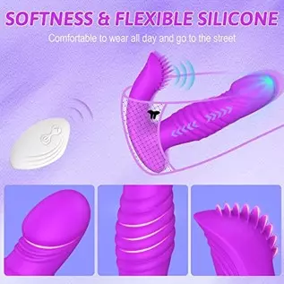 Couple Vibrator with G Spot Flicking Tongue - LATUNE S-Tina, Remote Thrusting Vibrator with 3 Pulsing & 10 Vibrating for Women S