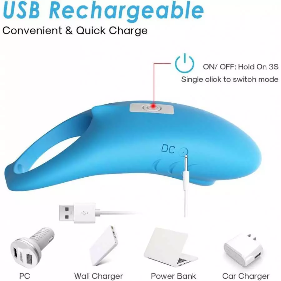 Cock Ring Vibrator, Longer Stronger Erection Vibrating Penis Ring, Nipples, Clitoris Stimulator, Waterproof Rechargeable Bullet,